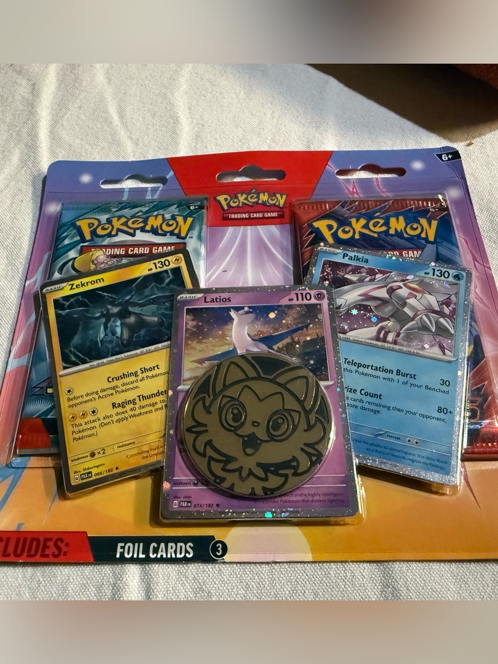 Pokemon Foil Card Pack with Purple Latios & Blue Palkia Art